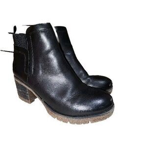 KORKS ELSIE 6.5 Black Vegan Goth Western Grunge Boho Leather Block Heel Boots